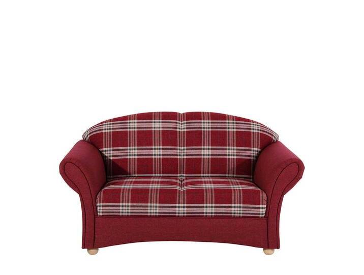 Rot kariertes Sofa mit zwei Sitzplätzen Landhausstil von Pharao24.de