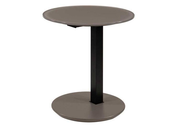 Runder Beistelltisch mit Glasplatte in Beige Grau Made in Germany von Pharao24.de