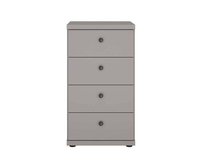 Säulenkommode hellgrau mit vier Schubladen 86 cm hoch - 47 cm breit von Pharao24.de