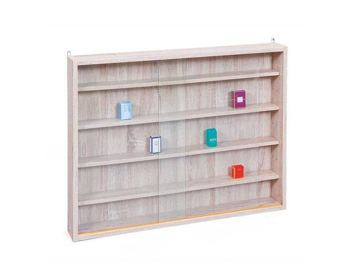 Sammler Wandvitrine in Eiche Sonoma 80 cm breit von Pharao24.de