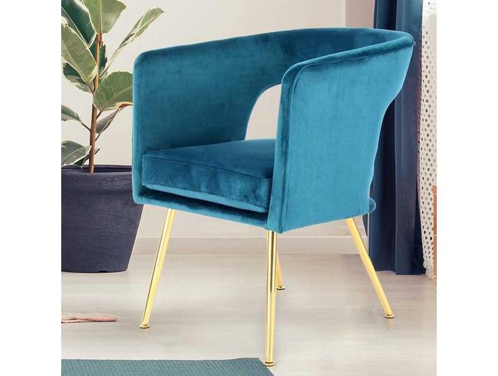 Samt Esstischsessel in Petrol Metallgestell in Goldfarben Samt Esstischsessel in Petrol Metallgestell in Goldfarben von Pharao24.de