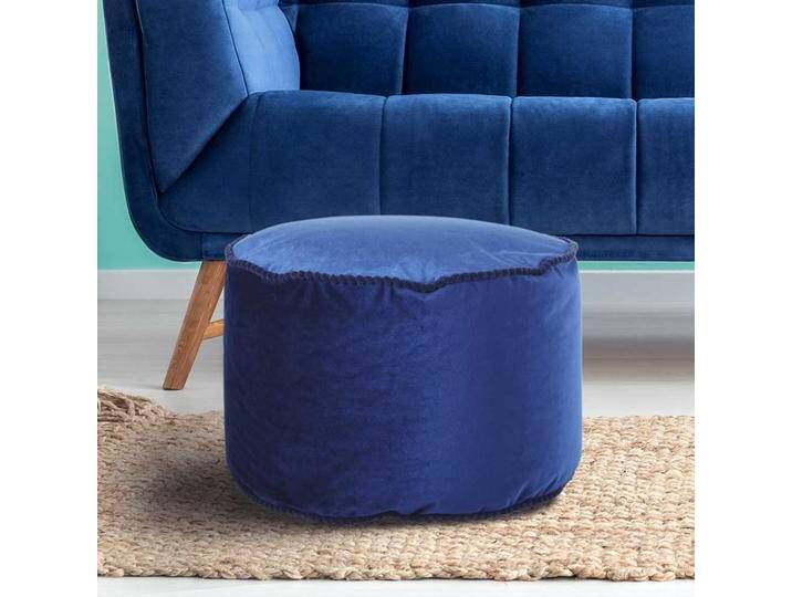 Samt Pouf in Blau Boho Style von Pharao24.de