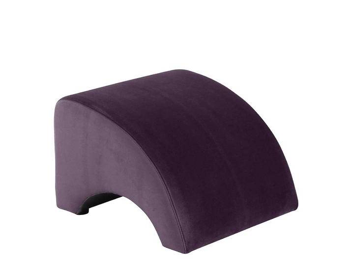 Samtvelours Hocker Dunkellila in modernem Design 52 cm breit von Pharao24.de