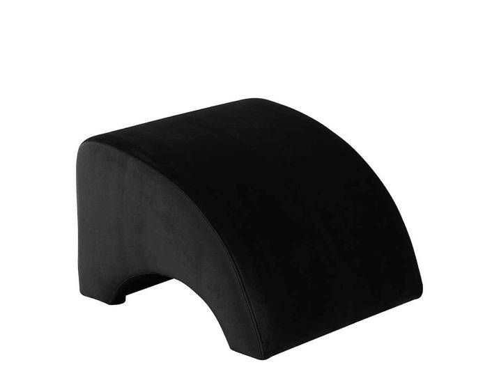 Samtvelours Hocker schwarz in modernem Design 37 cm hoch von Pharao24.de