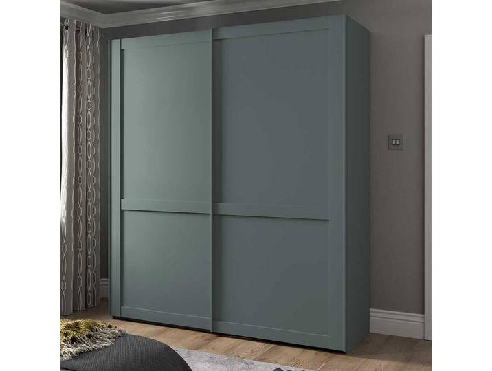 Schiebetürenschrank graugruen im Landhausstil Made in Germany von Pharao24.de