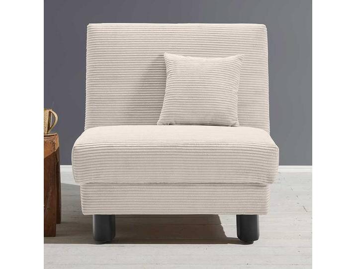 Schlafsessel Cord Beige in modernem Design 60 cm Sitztiefe von Pharao24.de