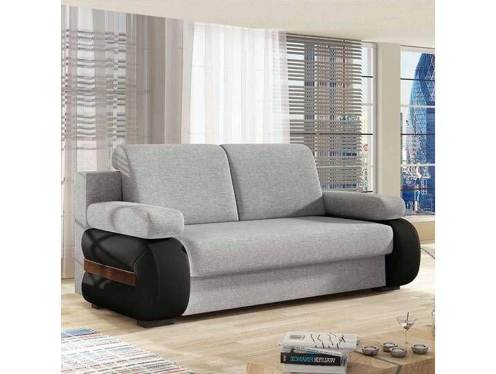 Schlafsofa Couch in modernem Design aus Webstoff und Kunstleder von Pharao24.de