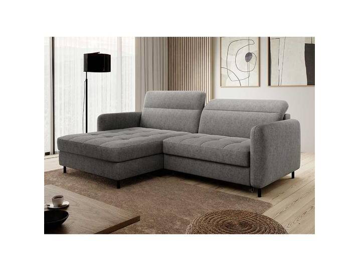 Schlafsofa Ecksofa in Grau aus Webstoff von Pharao24.de