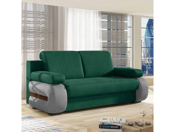 Schlafsofa Zweisitzer Schlafsofa in modernem Design aus Samt von Pharao24.de
