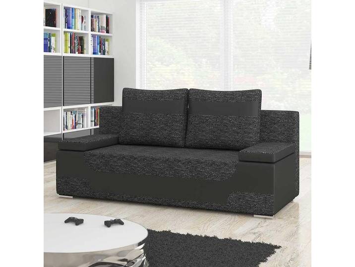 Schlafsofa Zweisitzer Sofa in Dunkelgrau mit Schlaffunktion von Pharao24.de
