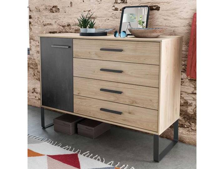 Schlafzimmer Kombikommode in Eichefarben und Dunkelgrau Made in Germany Schlafzimmer Kombikommode in Eichefarben und Dunkelgrau Made in Germany von Pharao24.de