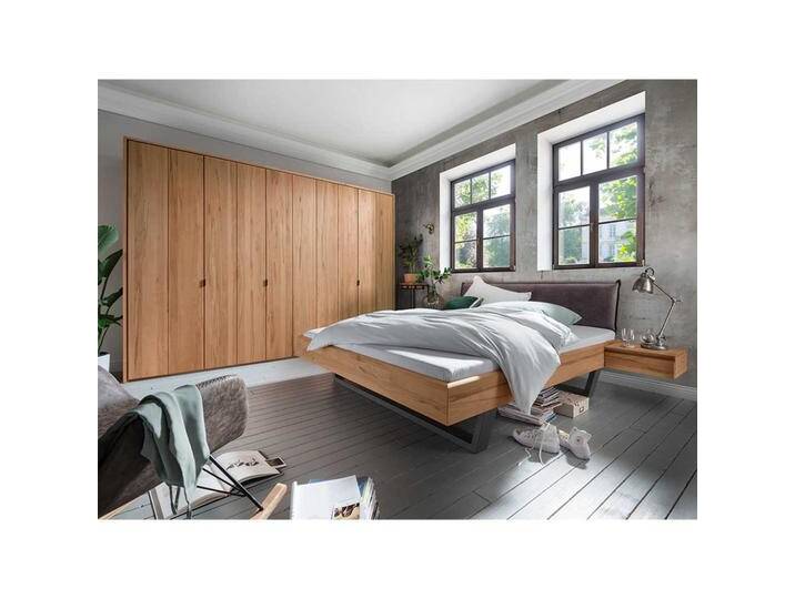Schlafzimmer Kombination in Kernbuche Massivholz und Anthrazit modern (vierteilig) von Pharao24.de