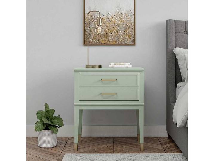 Schlafzimmerkomode in Blassgrün und Goldfarben 72 cm hoch Schlafzimmerkomode in Blassgrün und Goldfarben 72 cm hoch von Pharao24.de