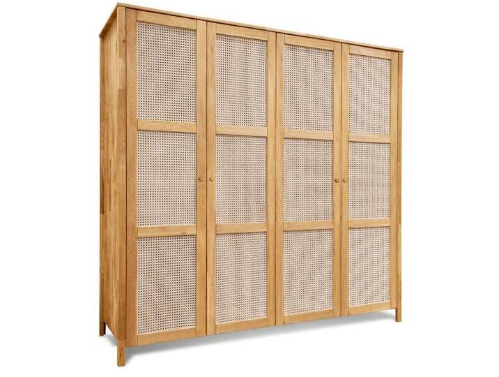 Schlafzimmerschrank Holzkleiderschrank mit Drehtüren und Geflecht Türen Schlafzimmerschrank Holzkleiderschrank mit Drehtüren und Geflecht Türen von Pharao24.de