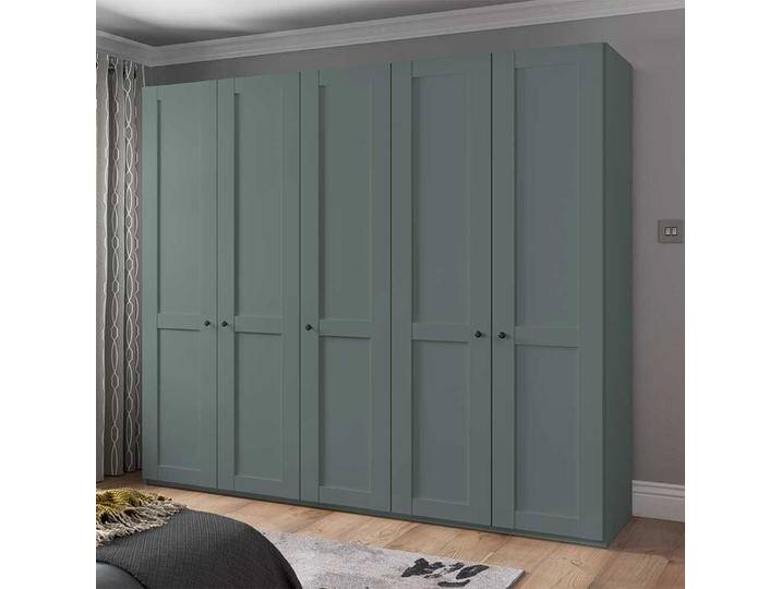 Schlafzimmerschrank mit 5 Türen in Graugrün Landhausstil von Pharao24.de