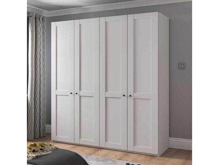 Schlafzimmerschrank modern Country in Weiß 200 cm breit von Pharao24.de
