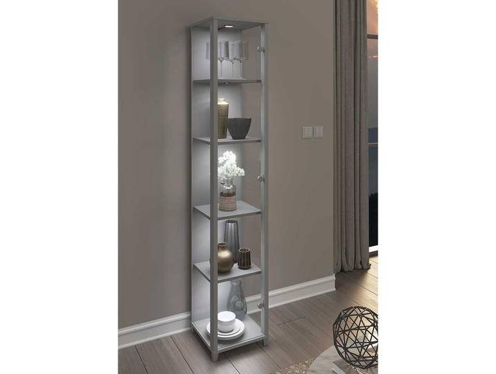 Schrank Vitrine in Silberfarben Made in Germany von Pharao24.de