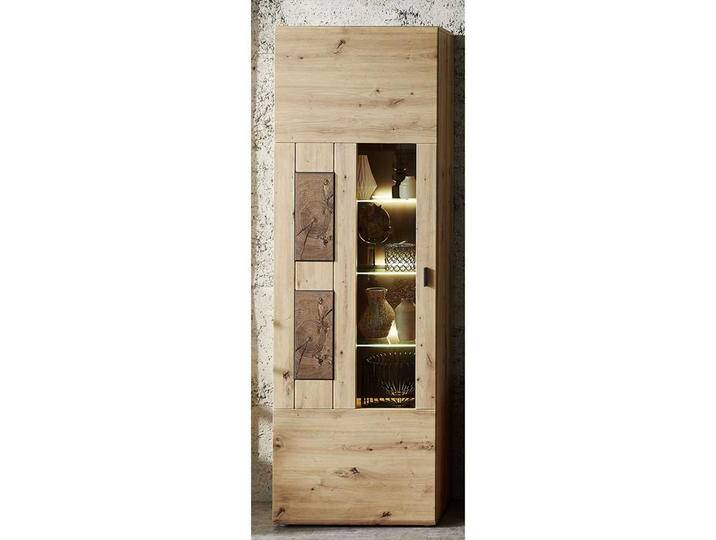 Schrank Vitrine in Wildeiche Hirnholz Optik 65 cm breit Schrank Vitrine in Wildeiche Hirnholz Optik 65 cm breit von Pharao24.de