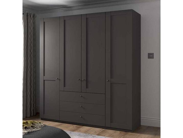 Schrank für Schlafzimmer in Dunkelgrau 200 cm breit - 58 cm tief von Pharao24.de