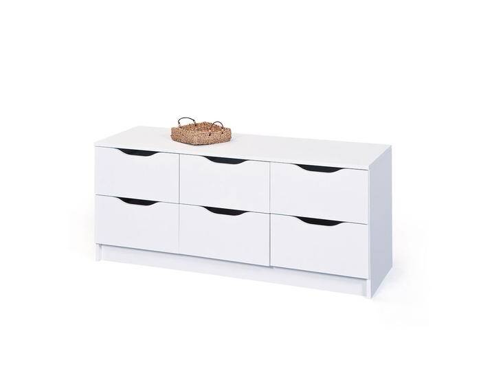 Schubladen Lowboard in Weiß 120 cm von Pharao24.de