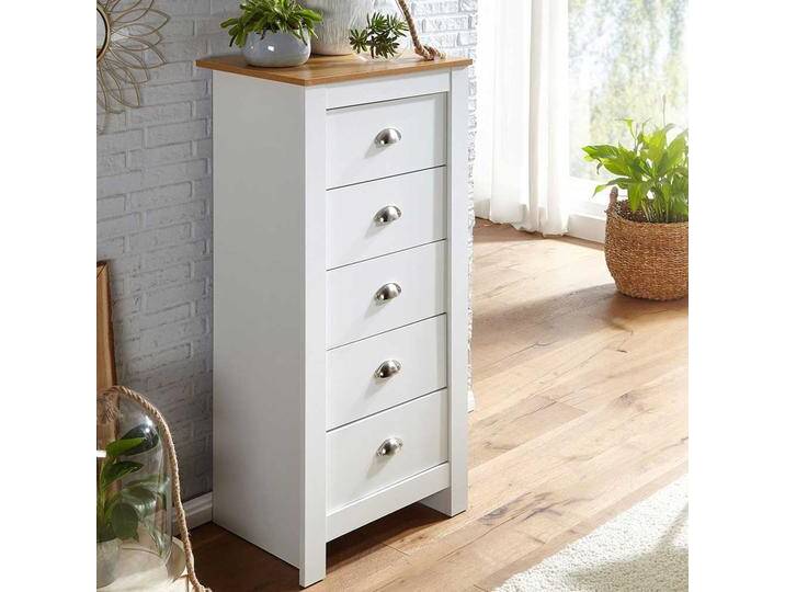 Schubladenkomode im Landhausstil 114 cm hoch - 53 cm breit von Pharao24.de