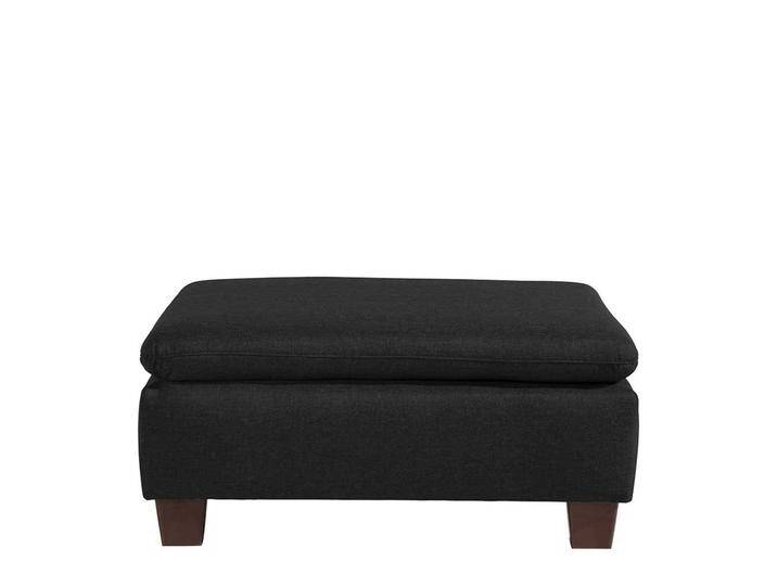 Schwarzer Stoff Polsterhocker in modernem Design 90 cm breit von Pharao24.de