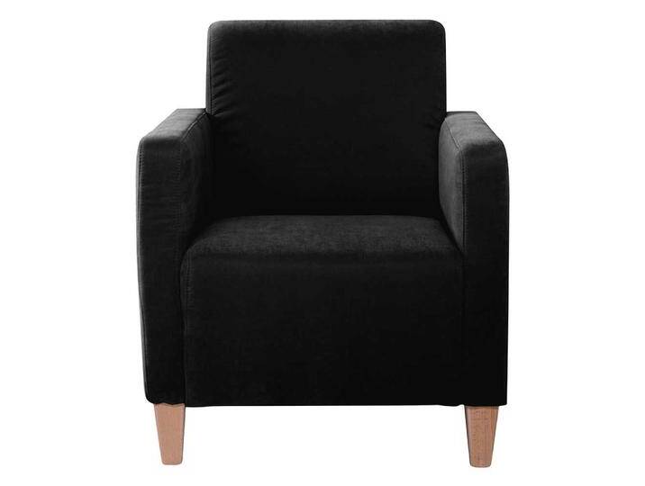 Schwarzer Velour Polstersessel in modernem Design 71 cm breit von Pharao24.de