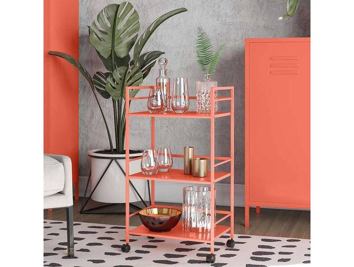 Serviertisch Metall Orange in modernem Design 77 cm hoch von Pharao24.de