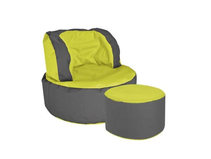 Sessel als Sitzsack Grün Grau von Pharao24.de