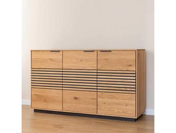 Sideboard Kommode aus Eiche Massivholz mit Metallgriffen von Pharao24.de