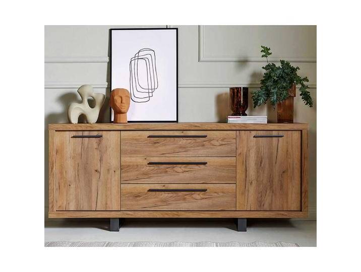 Sideboard Kommode in Kerneichefarben mit Metallgriffen von Pharao24.de