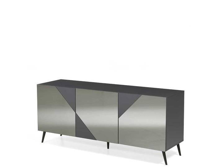 Sideboard mit Spiegelfront in Anthrazit drei Drehtüren Sideboard mit Spiegelfront in Anthrazit drei Drehtüren von Pharao24.de