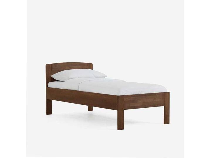 Singlebett in Walnussfarben Buche Massivholz von Pharao24.de