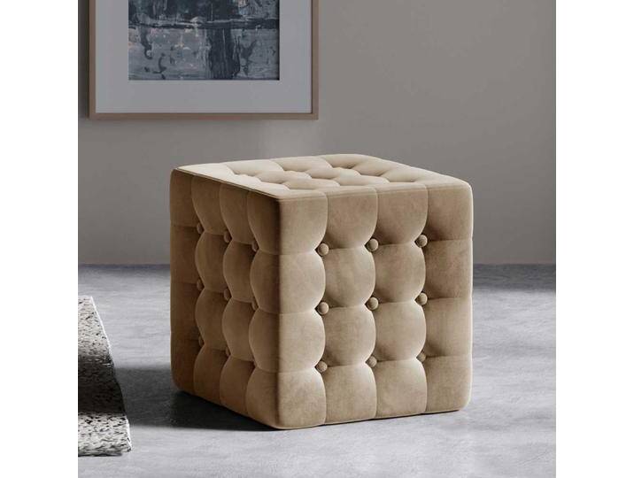 Sitzhocker Polsterhocker in Braun aus Samt von Pharao24.de