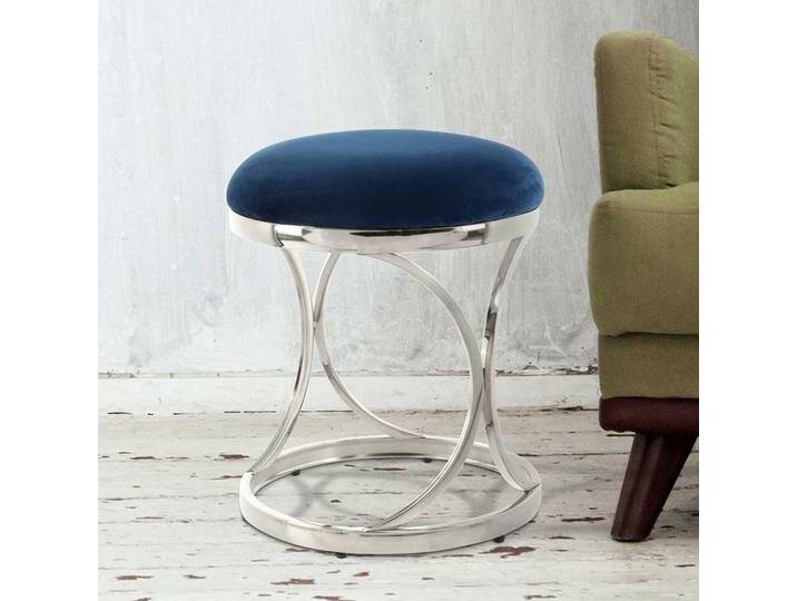 Sitzhocker in Blau Samt Retrostil von Pharao24.de