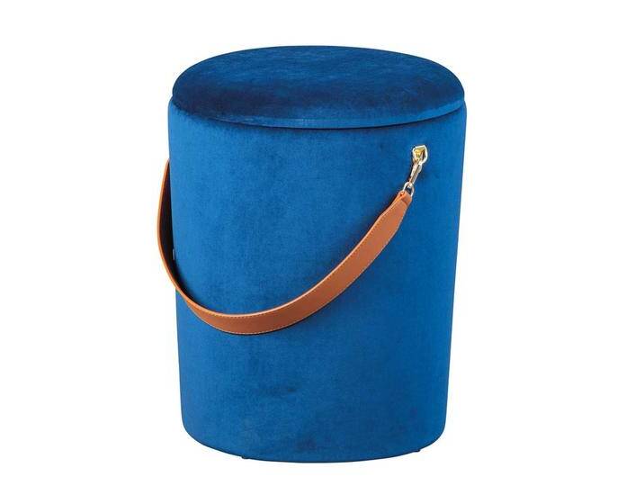 Sitzhocker in Blau Samt Truhe Sitzhocker in Blau Samt Truhe von Pharao24.de