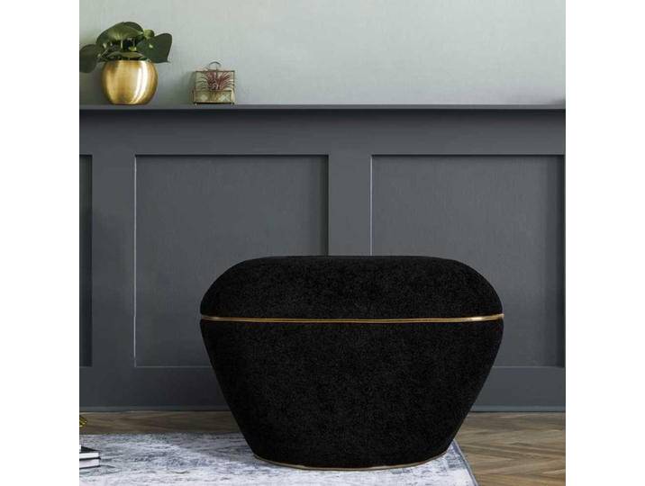 Sitzhocker in Schwarz Goldfarben von Pharao24.de