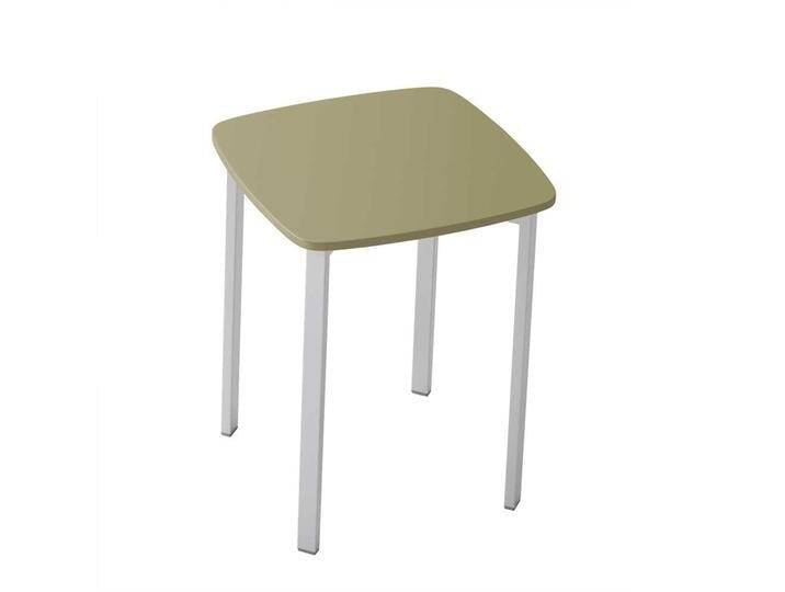 Sitzhocker in Taupe und Alufarben modern von Pharao24.de