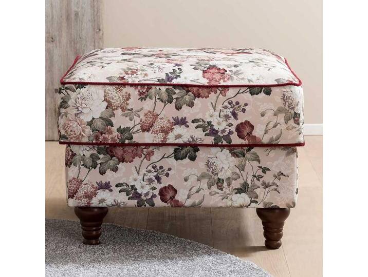 Sitzhocker mit Blumen Muster im Vintage Look 65 cm breit von Pharao24.de