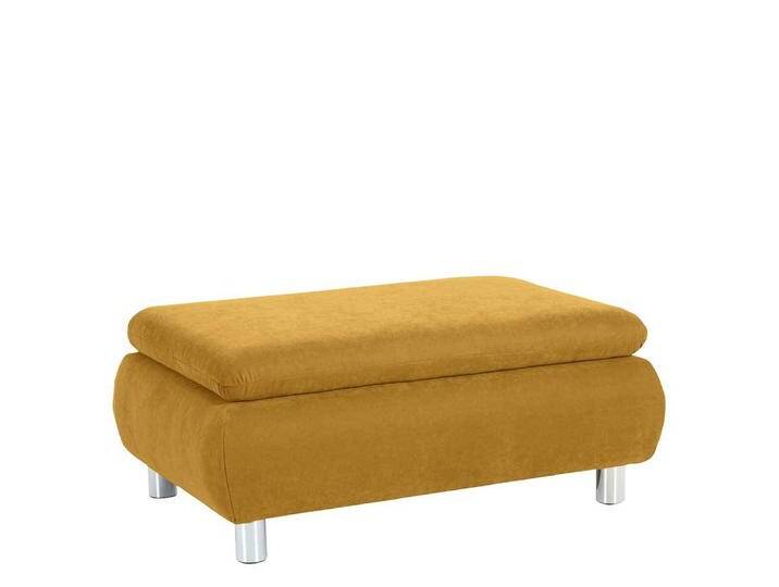Sitzhocker mit Fußgestell aus Metall Gelb und Chrom von Pharao24.de