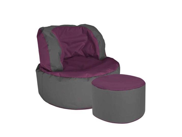 Sitzsack Sessel in Violett Grau von Pharao24.de