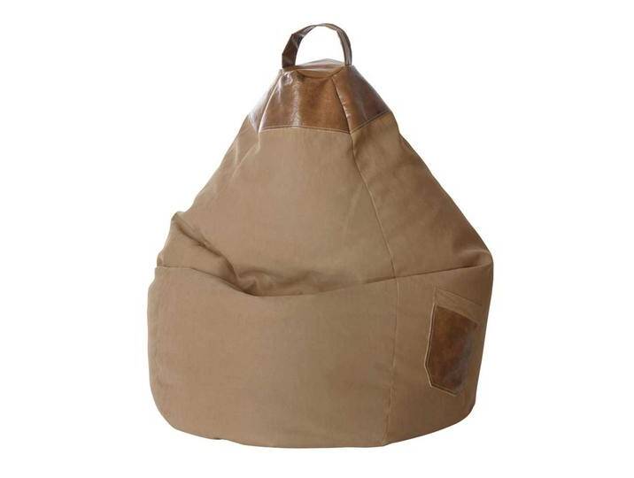 Sitzsack in Beige mit Griff von Pharao24.de
