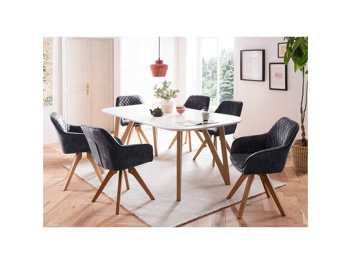 Skandi Essgruppe in modernem Design sechs Stühle (siebenteilig) von Pharao24.de