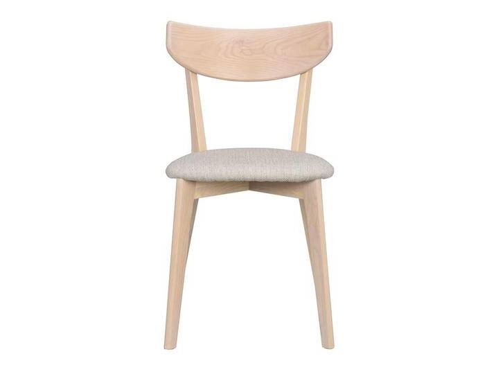 Essstuhl, Beigegrau, 48x47x80 cm, Eiche Massivholz & Webstoff, Skandi von Pharao24.de