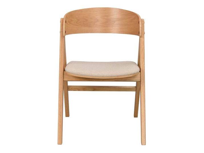 Skandi Küchenstühle in Eichefarben Webstoff Beige (2er Set) von Pharao24.de