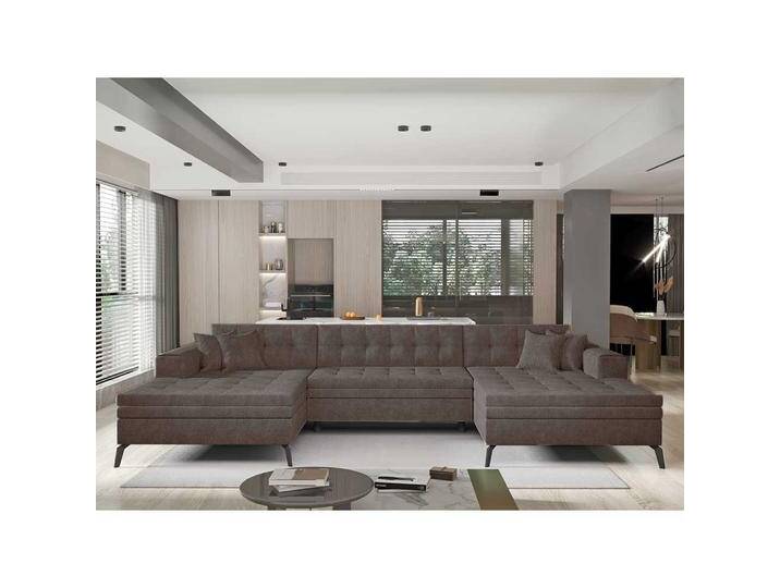 Sofa Couch mit Schlaffunktion in Graubraun von Pharao24.de