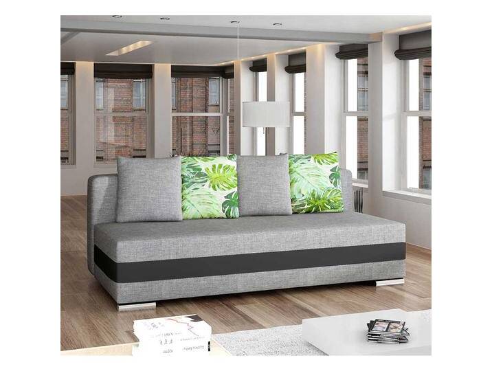 Sofa Dreisitzer Sofa aus Webstoff und Kunstleder von Pharao24.de