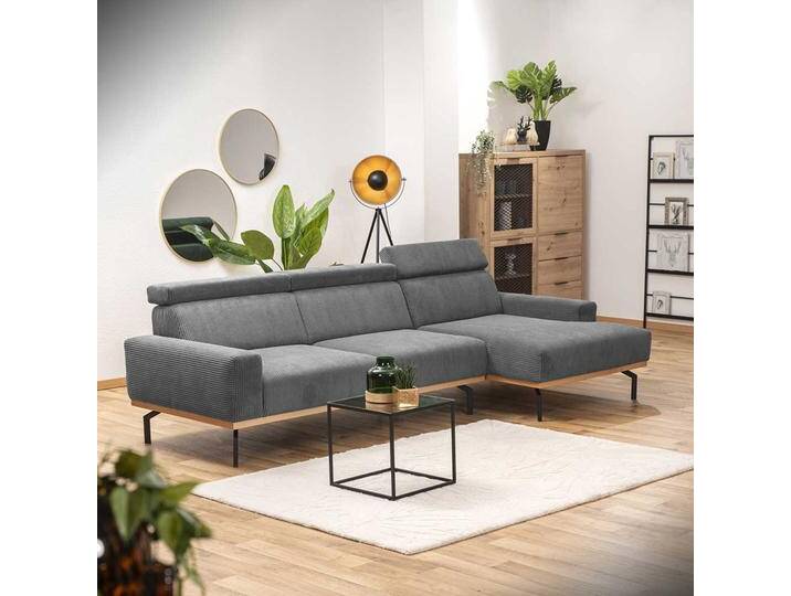 Sofa Eck L Form in Anthrazit Cord Fußgestell aus Metall Sofa Eck L Form in Anthrazit Cord Fußgestell aus Metall von Pharao24.de