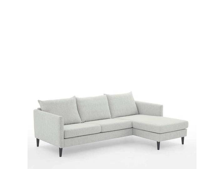 Sofa Eckgarnitur in Offwhite Webstoff beidseitig mointierbar von Pharao24.de
