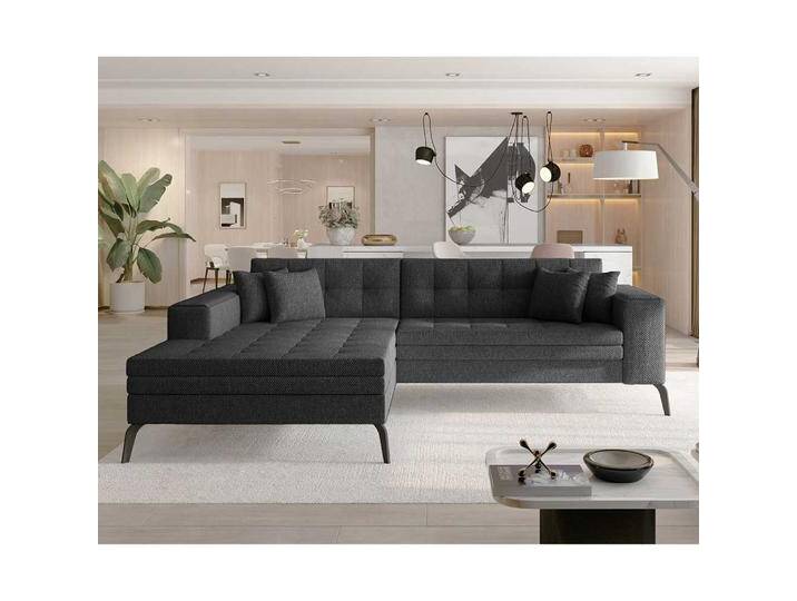 Sofa Ecksofa aus Webstoff in Dunkelgrau von Pharao24.de